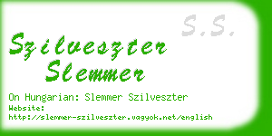 szilveszter slemmer business card